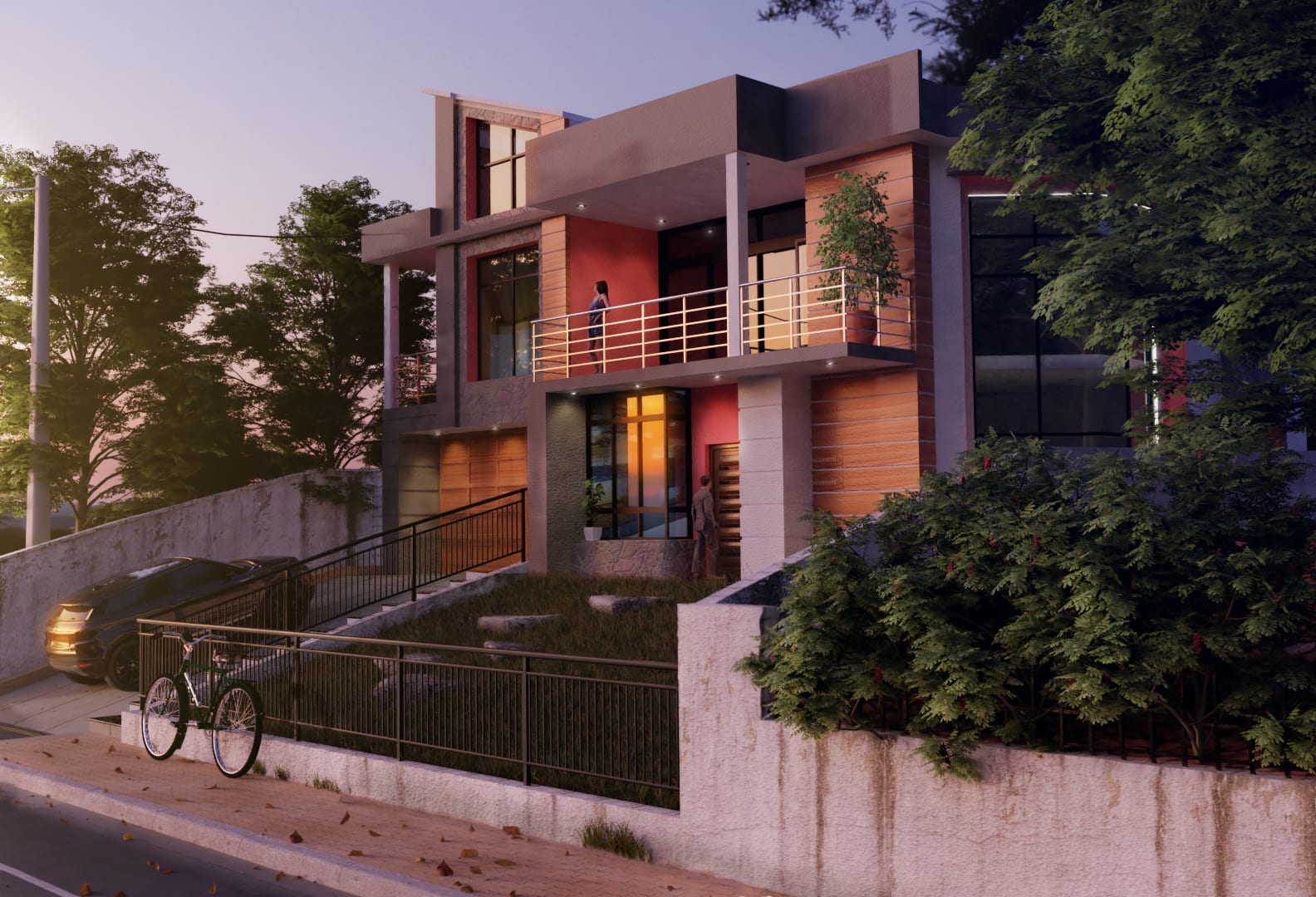 3D-Visualisierung einer Familienvilla