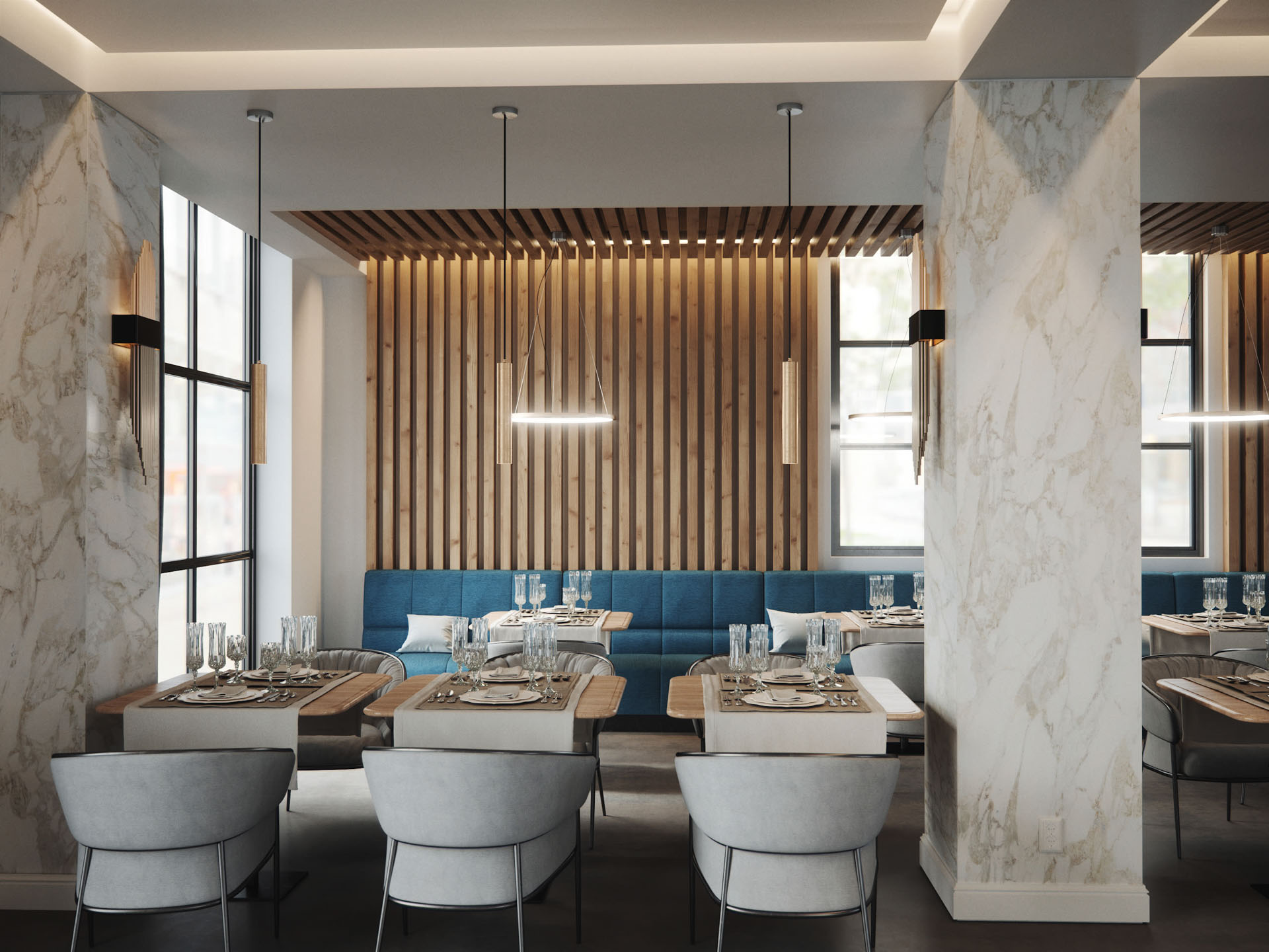 Architektonische Visualisierung eine Restaurants